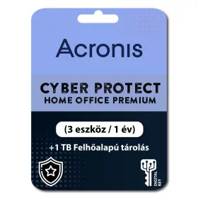   Acronis Cyber Protect Home Office Premium (3 eszköz / 1 év) + 1 TB Felhőalapú tárolás