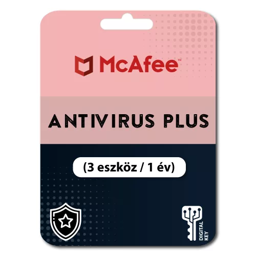 McAfee AntiVirus Plus (3 eszköz / 1 év)