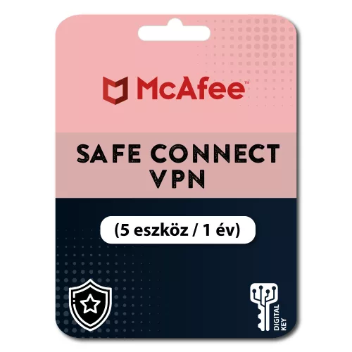 McAfee Safe Connect VPN (5 eszköz / 1 év)